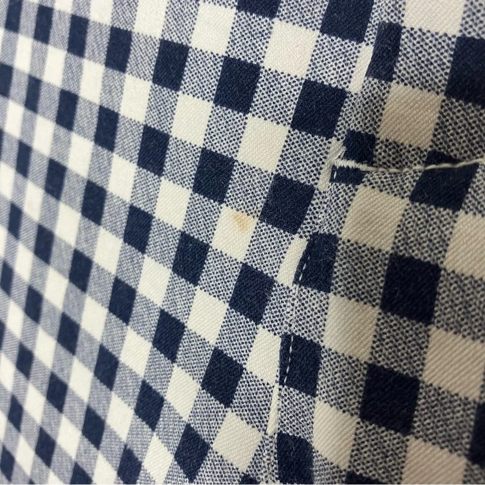 Old Navy navy blue gingham checked High Rise Pixie Ankle pants 14 - Picture 3 of 7
